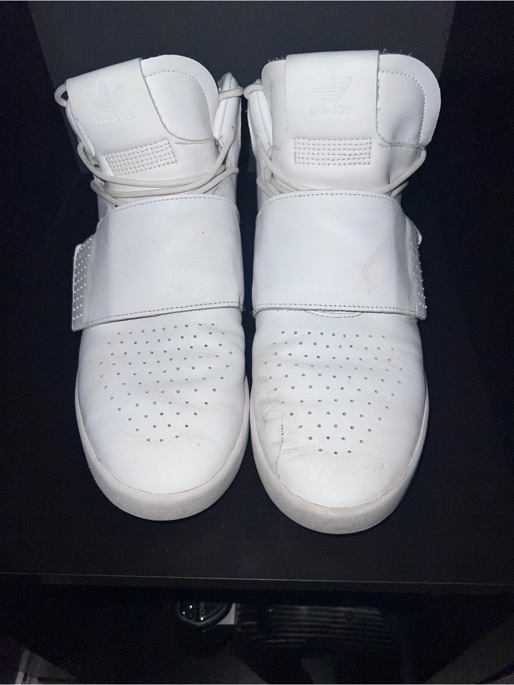 adidas All White High-Top Athletic Sneakers